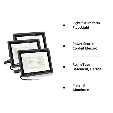 XYCN 3 Pack 100W LED Flood Light IP66 Waterproof Outside Flood Light