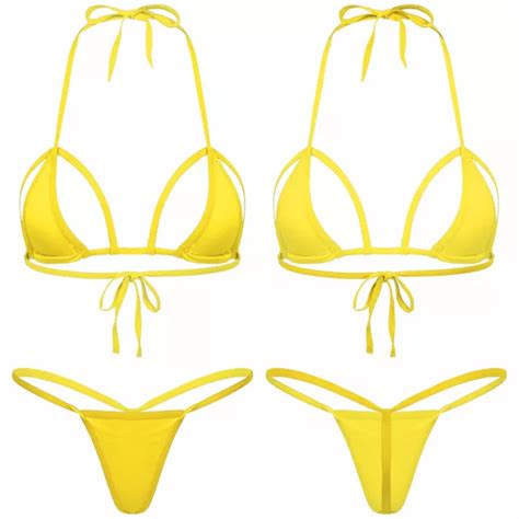 Sexy Damen Mini Micro G String Bikini Set Bh Tanga Dessous Unterw Sche