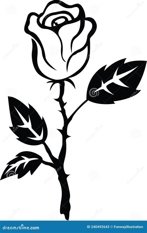 Symbole D icône De Fleur Vectoriel Noir Et Blanc Illustration de