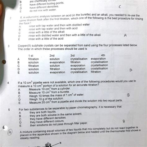 Compilation Of O Levels Chemistry Mcq From Past Year O Level Papers