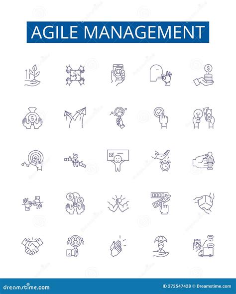 Agile Management Line Icons Signs Set Design Collection Of Agile