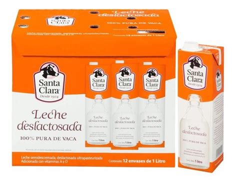 Leche Santa Clara Deslactosada 12 Pzas De 1 Lt Osh Envío gratis