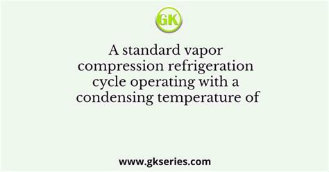 A standard vapor compression refrigeration cycle operating with a ...