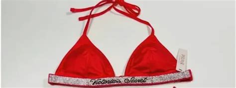 Victorias Secret Top Bikini Triangulito Shine Talle L Rojo Shine L