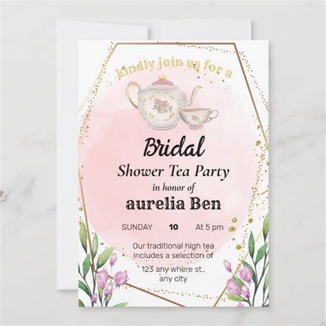 High Tea Bridal Shower Invitations Zazzle