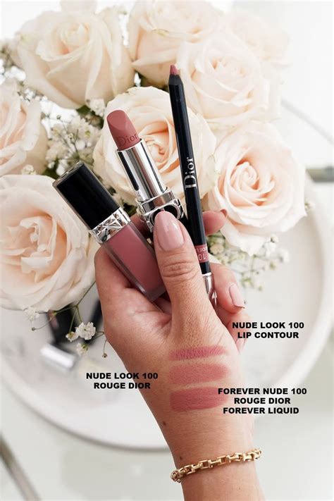 Dior Nude Look 100 Lipstick Lipliner Forever Liquid In Forever Nude 100 Maquillaje De Ojos