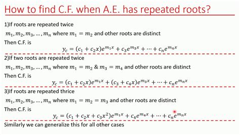 Linear Differential Equations Complementary Function For Complex