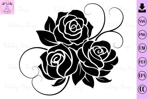 Rose Svg Flower Svg Rose Grafika Przez Tadashop Design Creative Fabrica