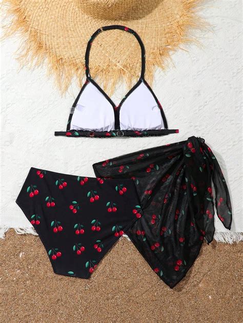 Conjunto De Bikini De Dos Piezas Para Ni A Preadolescente Estampado