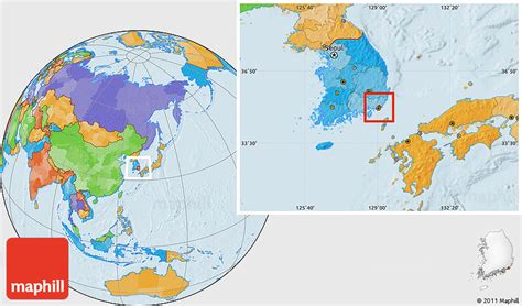 Political Location Map of Pusan