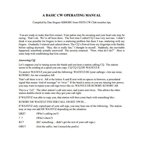 Free 9 Sample Operations Manual Templates In Pdf Ms Word