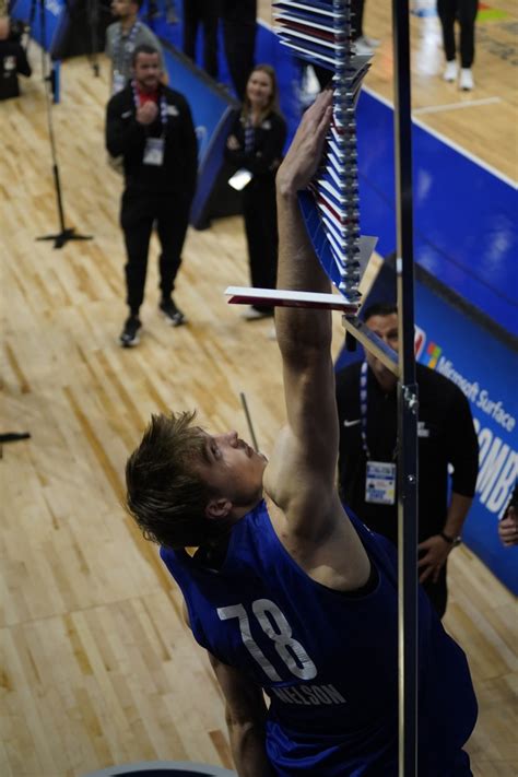 Grant Nelson participates in the 2023 NBA Draft Combine at Wintrust Arena. | HoopsHype