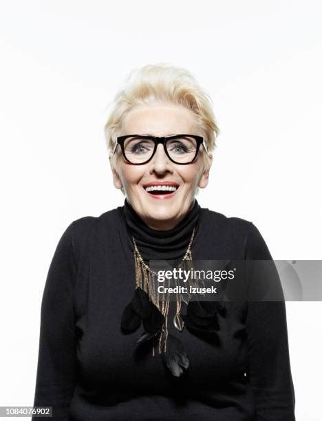 Old Lady White Background Glasses Fotografías E Imágenes De Stock