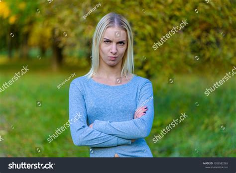 Photo Portrait Beautiful Blonde Girl Park Stock Photo 1206582265 Shutterstock