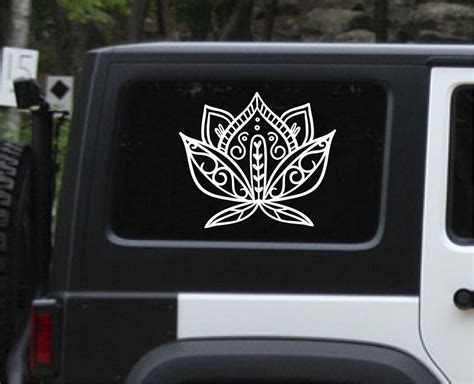 Beautiful Lotus Flower Car Decal Vinyl Decal Henna Paisley Etsy