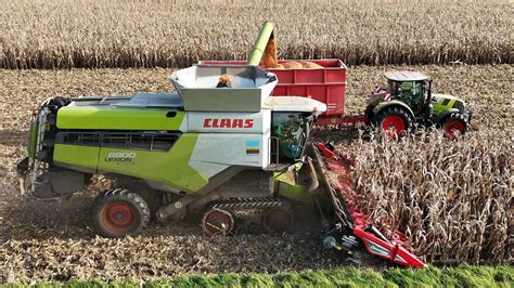 CLAAS LEXION 8900TT am Körnermais dreschen Abfahrer CLAAS ARION 650