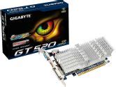 Gigabyte GeForce GT520 Passive Cooling 810MHZ 1GB 1 2GHZ DDR3 VGA DVI