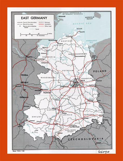 Political and administrative map of East Germany - 1969 | Maps of ...