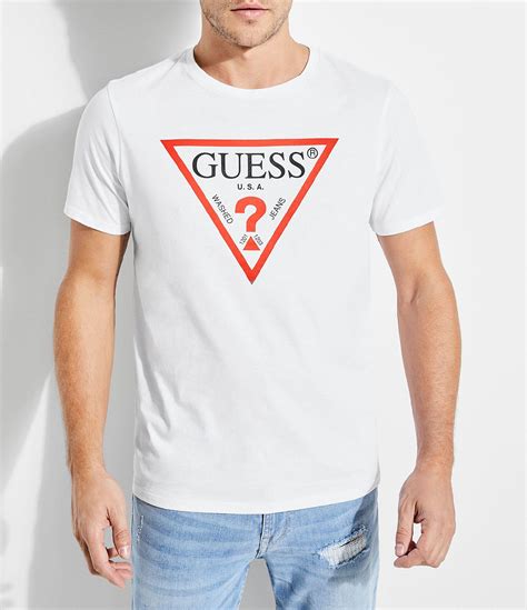 Guess Short Sleeve Slim Fit Classic Triangle Logo Graphic T Shirt