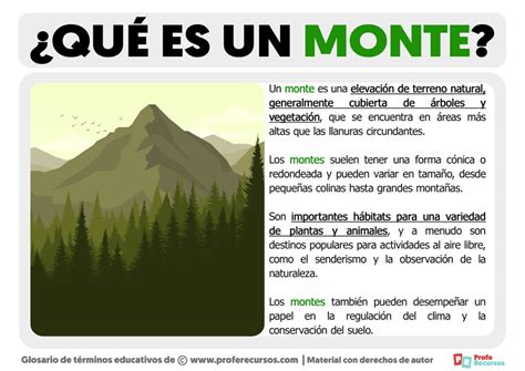 Qué es un Monte Definición de Monte