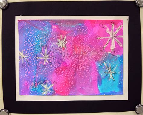 Watercolor Snowflake Paintings (3rd) - Art with Mrs. Nguyen