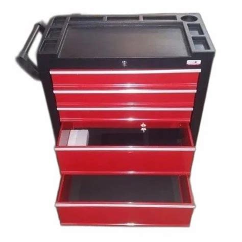 Red And Black Mild Steel 5 Cabinet Tool Trolley For Commercial At Rs