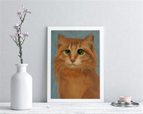 Ginger Cat Print Cat Painting Wall Art Print for Cat Lover - Etsy