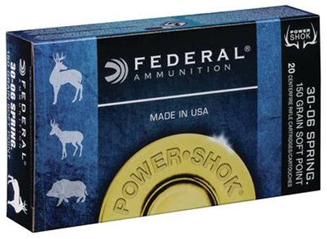 Federal 308a Standard Power Shok 308 Win 150 Gr Jacketed Soft Point