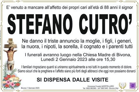 Funerali E Annunci Funebri A Bivona Stefano Cutr Funer