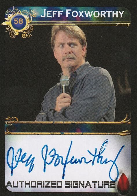 Jeff Foxworthy Authentic Hand Signed Autographed Trading Card Etsy