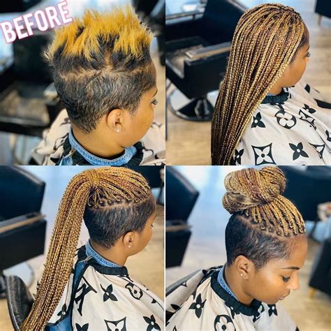 Knotless Box Braids With Shaved Sides