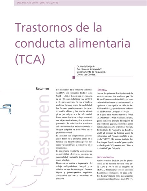 Trastornos De La Conducta Alimentaria Tca