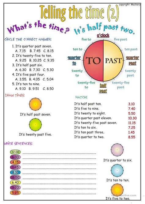 Telling The Time Worksheet Part 2 English Esl Worksheets Time