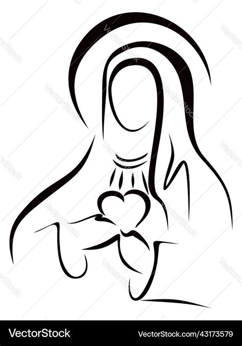 Blessed Virgin Mary Royalty Free Vector Image Vectorstock