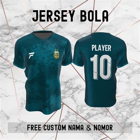 Jual Jersey Argentina Timnas Negara Bola Baju Kaos Custom Nama Dan