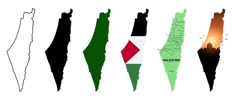 Vector map of palestine isolated on white background. Vector ...