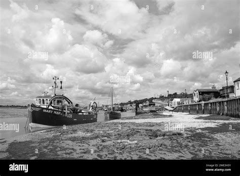 Black And White Image Of Fishing Boats At Old Leigh Leigh On Sea