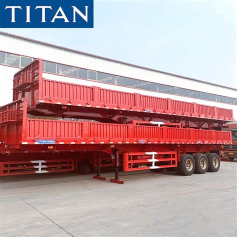 Titan 3 Axle Side Panel 60 Ton Bulk Cargo Dropside Semi Trailer China