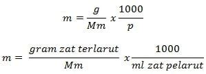 Pengertian Rumus Dan Contoh Soal Molalitas Dan Fraksi Mol Lengkap