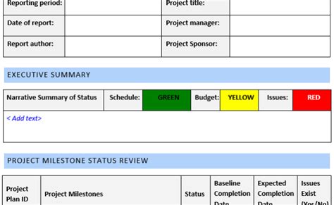 Project Status Report Template Free Download Free Project Management ...