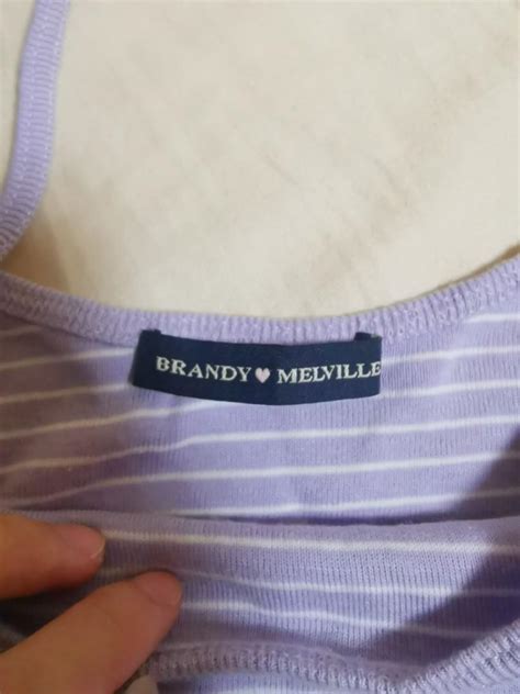 RARE Brandy Melville Lilac Stripe Skylar Tank Crop Women S Fashion