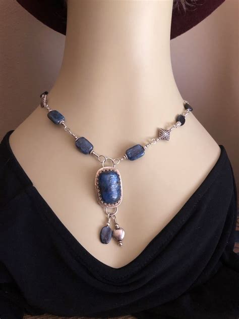 Rich Deep Blue Kyanite Pendant Silver Wire Wrapped Kyanite - Etsy ...