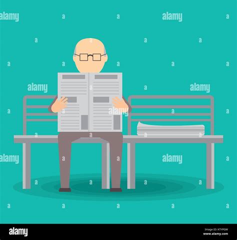 Mature Man Reading Paper Stock Vector Images Alamy