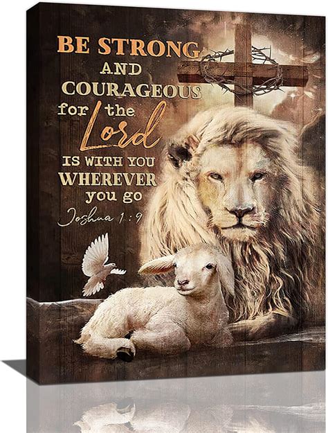 Lion Of Judah Wall Art Christian Bible Verses Pictures Wall Decor Religious Lamb