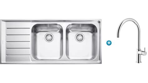 Franke Neptune NEX 621 Double Bowl Sink With Verona Non Pull Out Tap