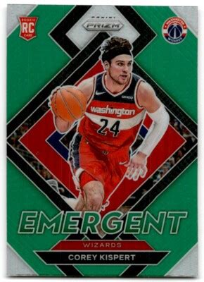 panini prizm emergent green corey kispert rookie washington