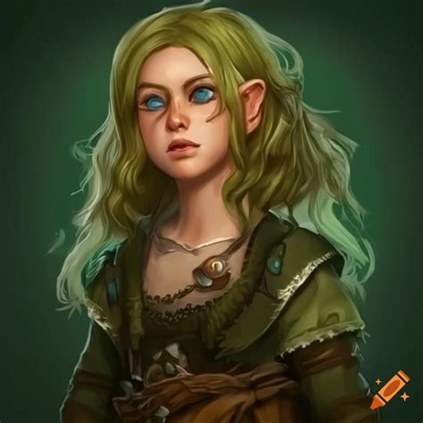 Artistic Depiction Of A Female Halfling Druid In A Forest On Craiyon