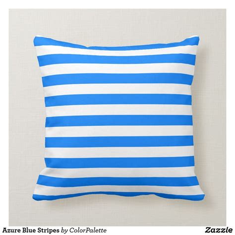 Azure Blue Stripes Throw Pillow Zazzle Trendy Throw Pillows Stripe Throw Pillow Azure Blue