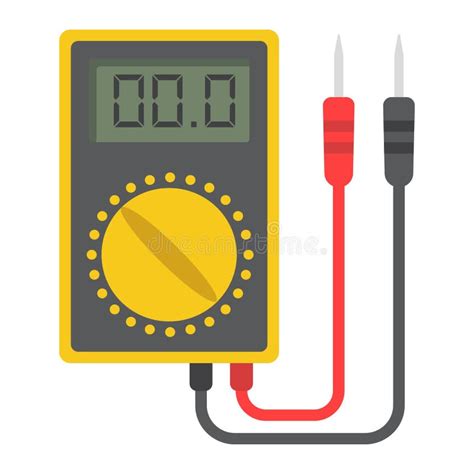 Digital Multimeter Electric Voltmeter Flat Vector Icon Stock Vector