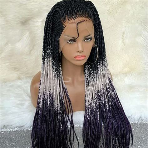 Full Lace Knotless Braided Wig Braided Wig Boho Braids Etsy